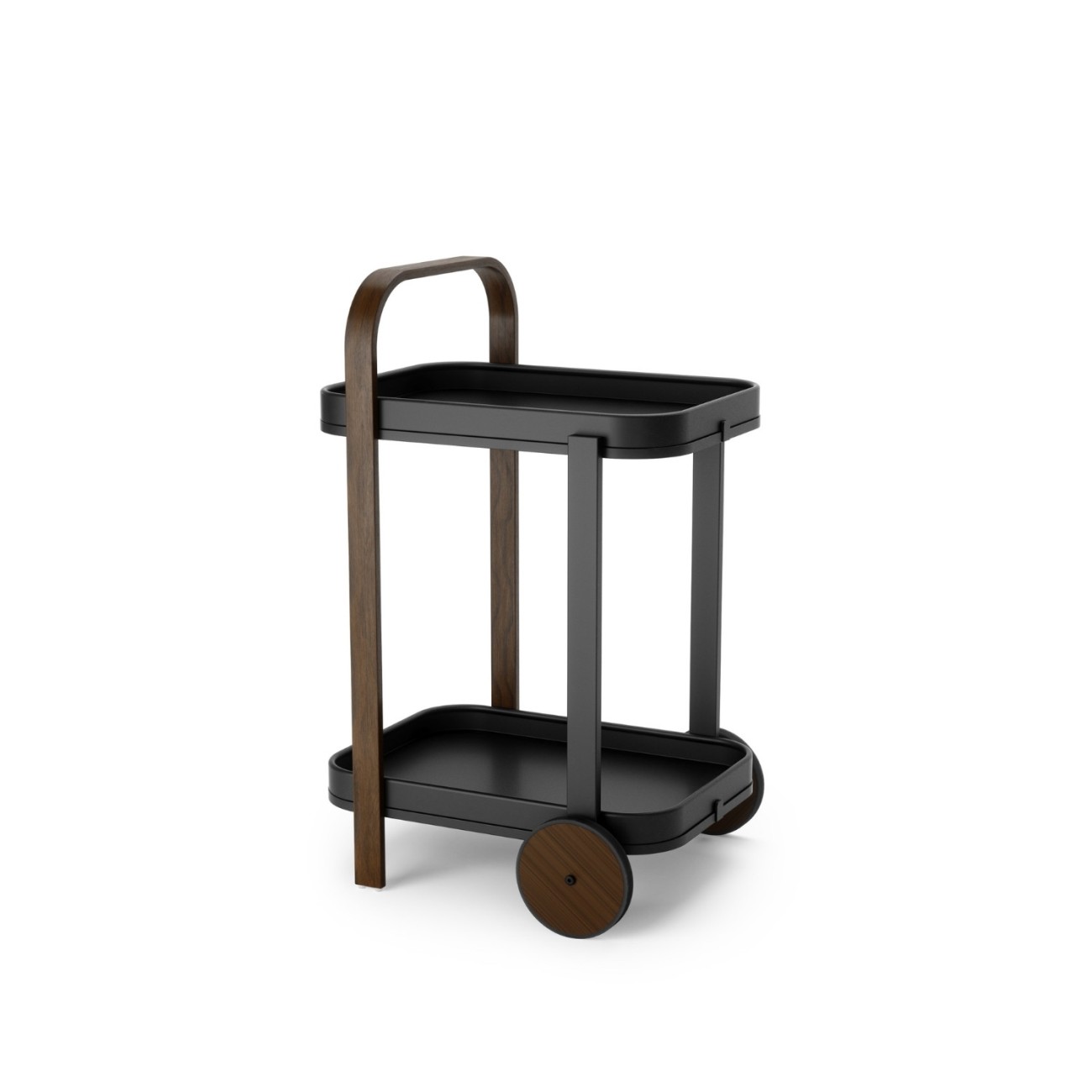 Umbra Τρόλεϊ διπλό 53x43x79cm μαύρο/καρυδί σειρά Bellwood Τρόλεϊ/μπαρ