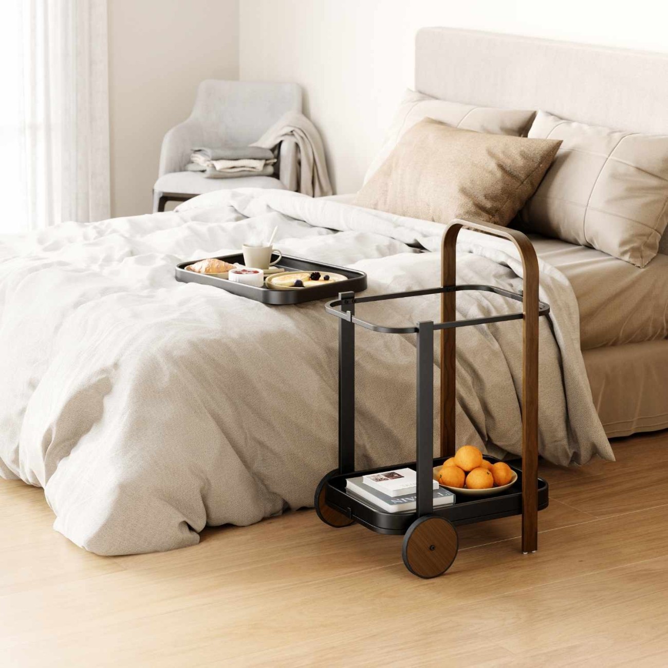 Umbra Τρόλεϊ διπλό 53x43x79cm μαύρο/καρυδί σειρά Bellwood Τρόλεϊ/μπαρ