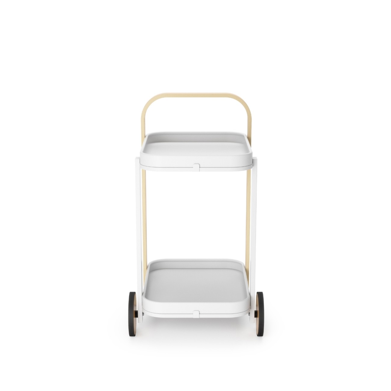 Umbra Τρόλεϊ διπλό 53x43x79cm λευκό/φυσικό ξύλο σειρά Bellwood Τρόλεϊ/μπαρ