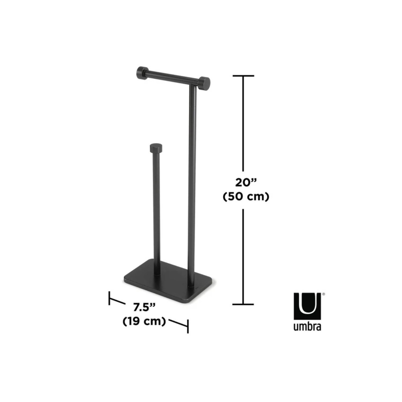Umbra Βάση για χαρτί υγείας 68cm με αποθ. Χώρο μαύρο σειρά Cappa Αξεσουάρ Μπάνιου