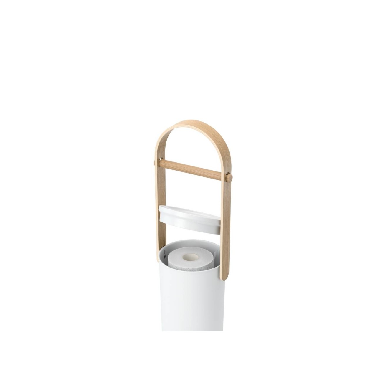 Umbra Βάση για χαρτί υγείας 68cm με αποθ. Χώρο λευκό/φυσικό ξύλο σειρά Bellwood Αξεσουάρ Μπάνιου