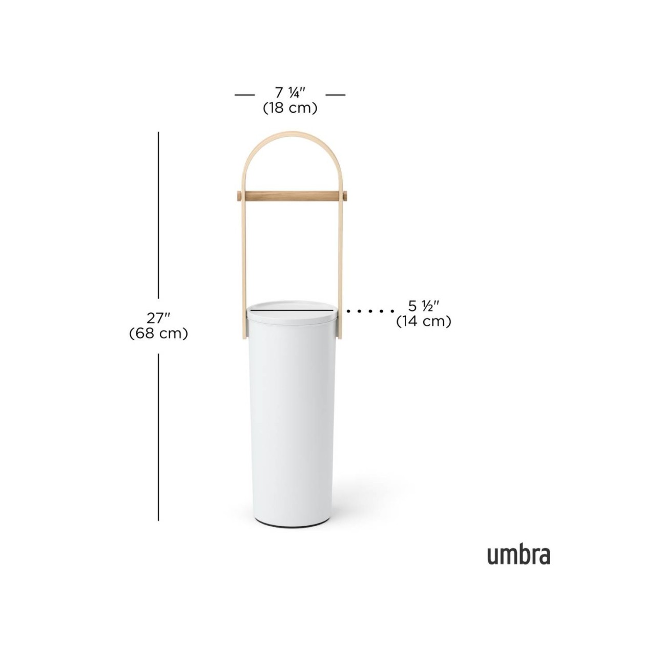 Umbra Βάση για χαρτί υγείας 68cm με αποθ. Χώρο λευκό/φυσικό ξύλο σειρά Bellwood Αξεσουάρ Μπάνιου