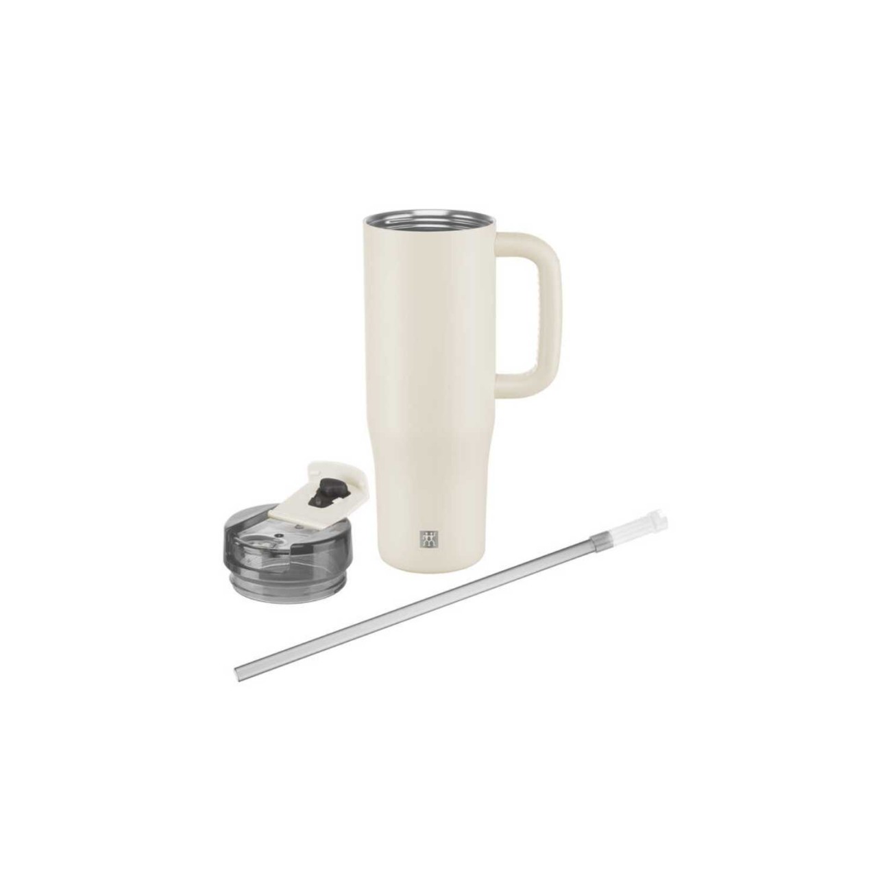 Zwilling J.A. Henckels Ισοθερμική κούπα με καλαμάκι 900ml ανοξείδωτη Cream White σειρά Thermo Plus Θερμός Κανάτες/Κούπες
