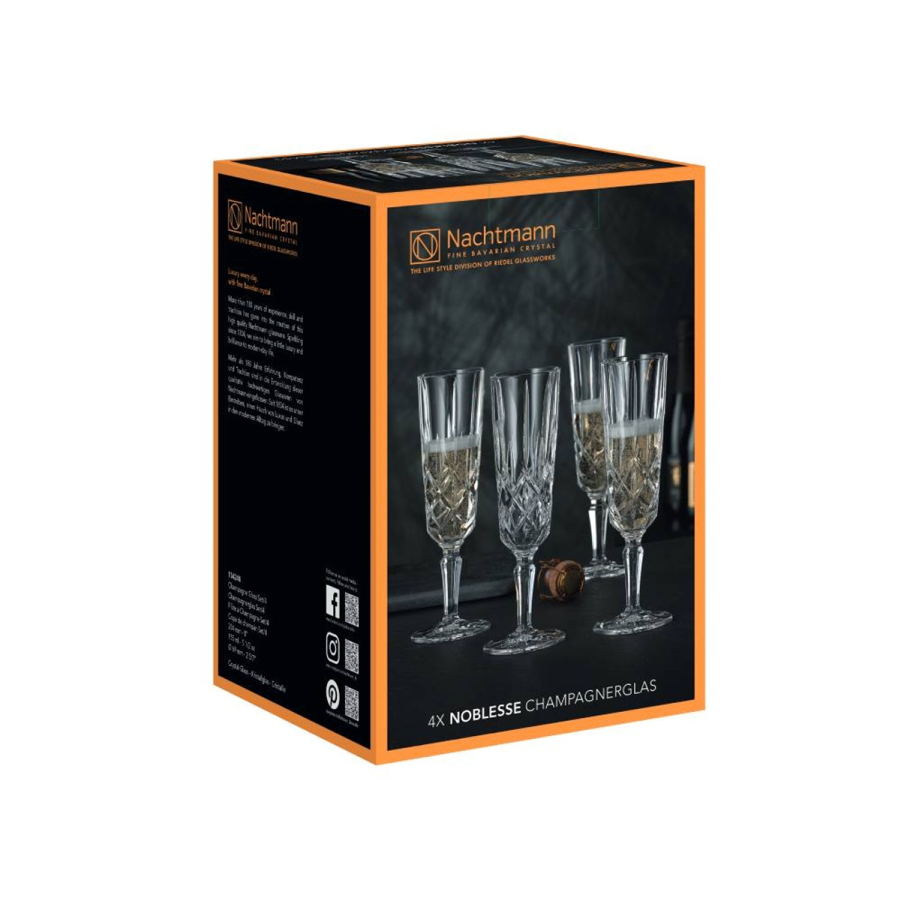 Nachtmann Σετ 4 τεμ. ποτήρι σαμπάνιας/ούζου 155ml. σειρά Noblesse Noblesse by Nachtmann