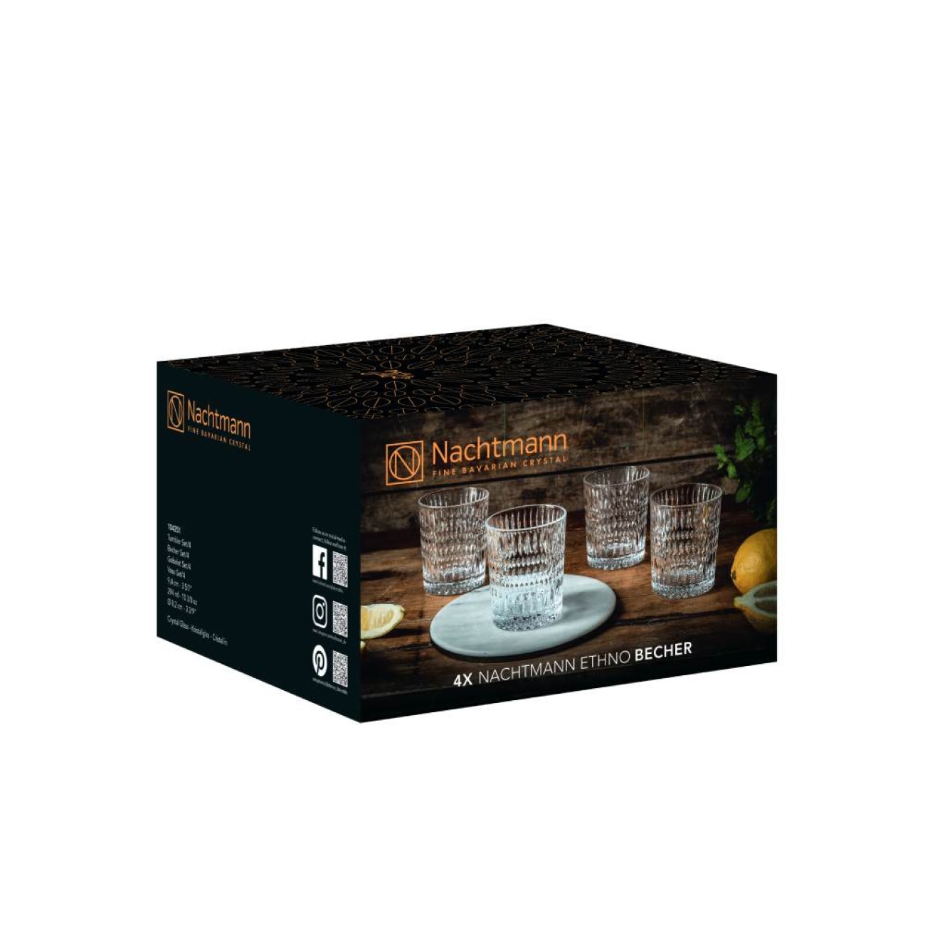 Nachtmann Σετ 4 τεμ. Ποτήρια ουΐσκι/χυμού 294 ml. σειρά Ethno
 Ποτήρια Ποτού