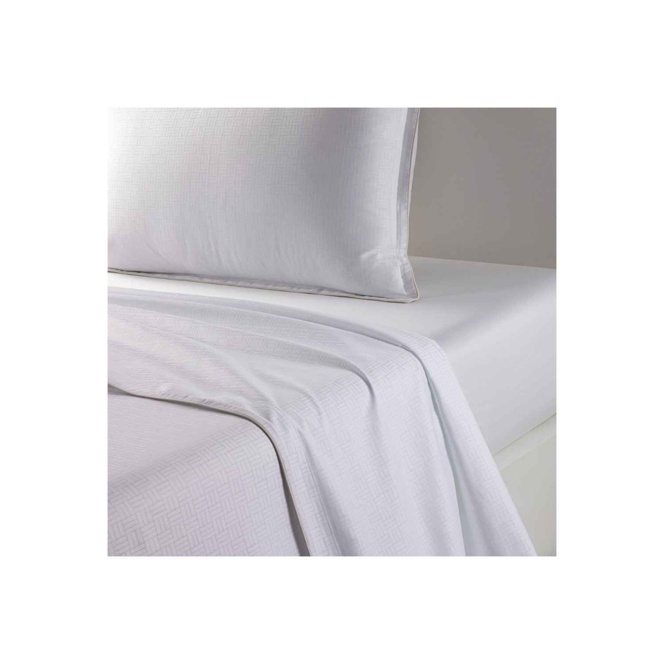 Hugo Boss Σετ σεντόνια 240x300εκ./270x300εκ. & 2 μαξιλαροθήκες 50x75εκ. Λευκό σειρά Lattice Σεντόνια