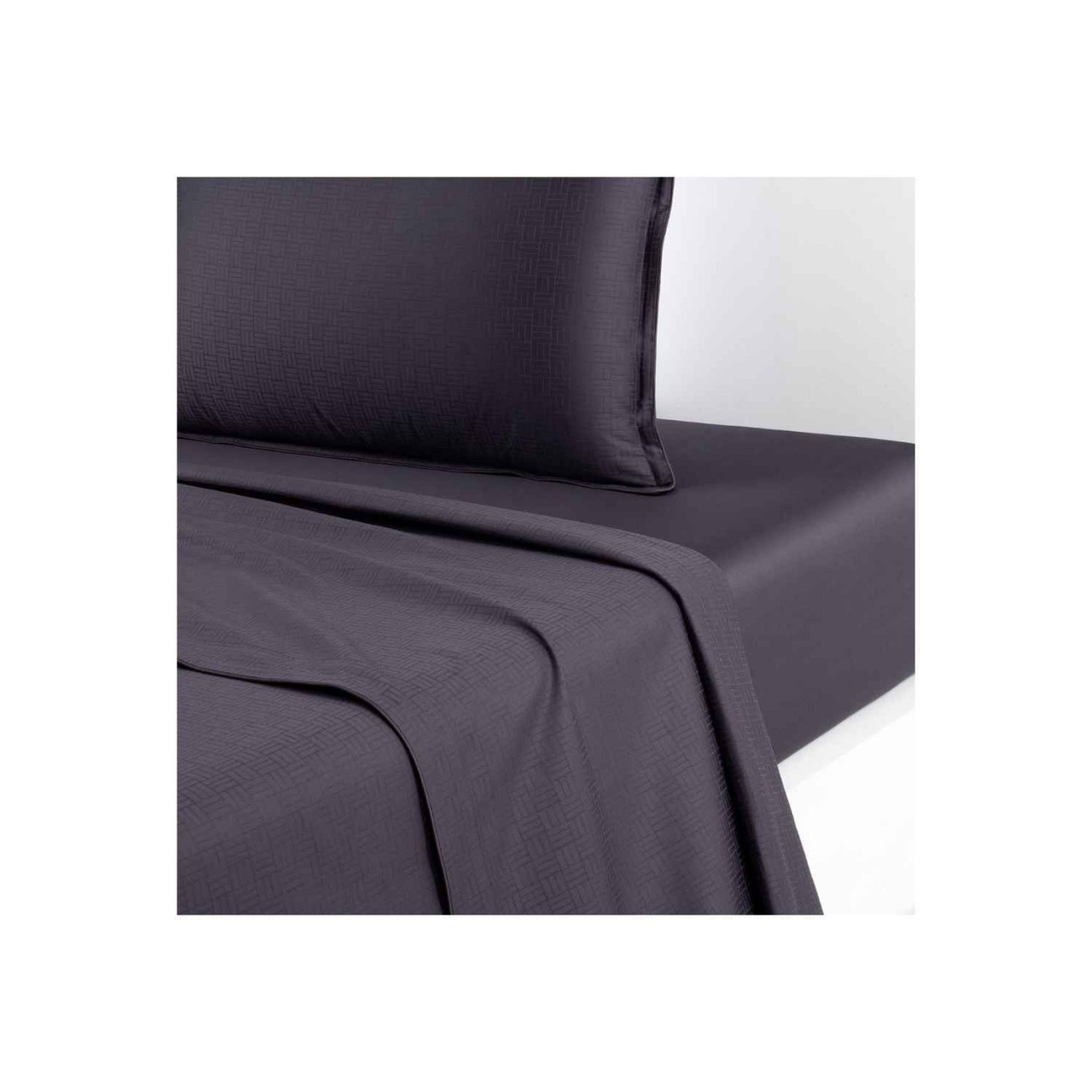Hugo Boss Σετ σεντόνια 240x300εκ./270x300εκ. & 2 μαξιλαροθήκες 50x75εκ. Ανθρακί σειρά Lattice Σεντόνια