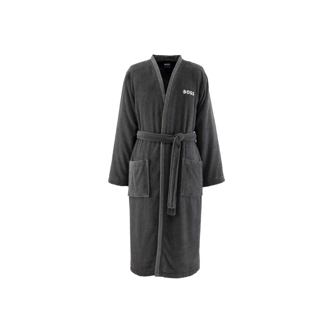 Hugo Boss Μπουρνούζι Large 400gsm ανθρακί σειρά Edge Μπουρνούζια
