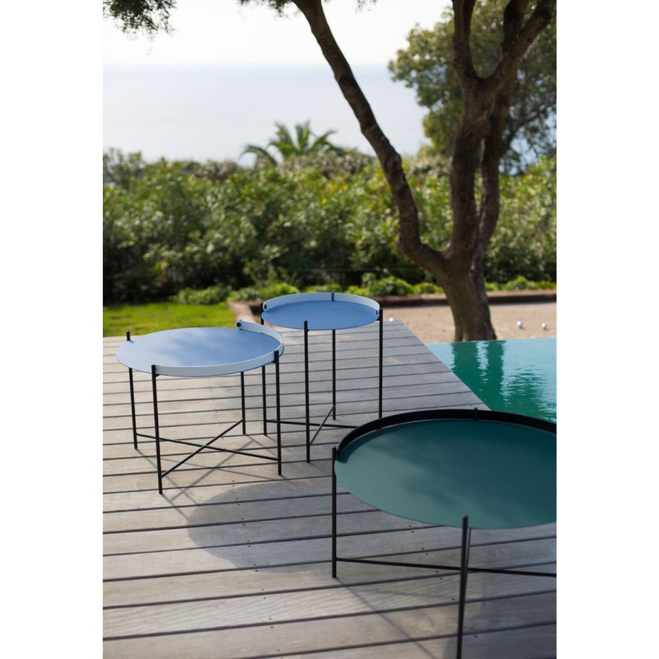 Houe Τραπεζάκι Φ46,5Χ53εκ. olive green ατσάλινο σειρά EDGE Έπιπλα Κήπου