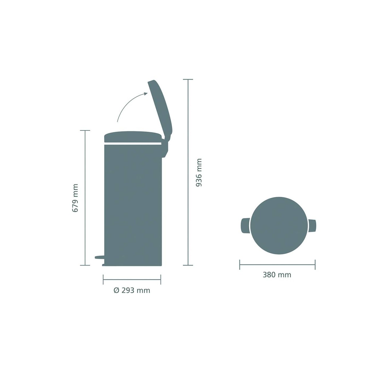 Brabantia Δοχείο απορριμάτων 30 λτ. Matt Steel σειρά New Icon Κάδοι Κουζίνας