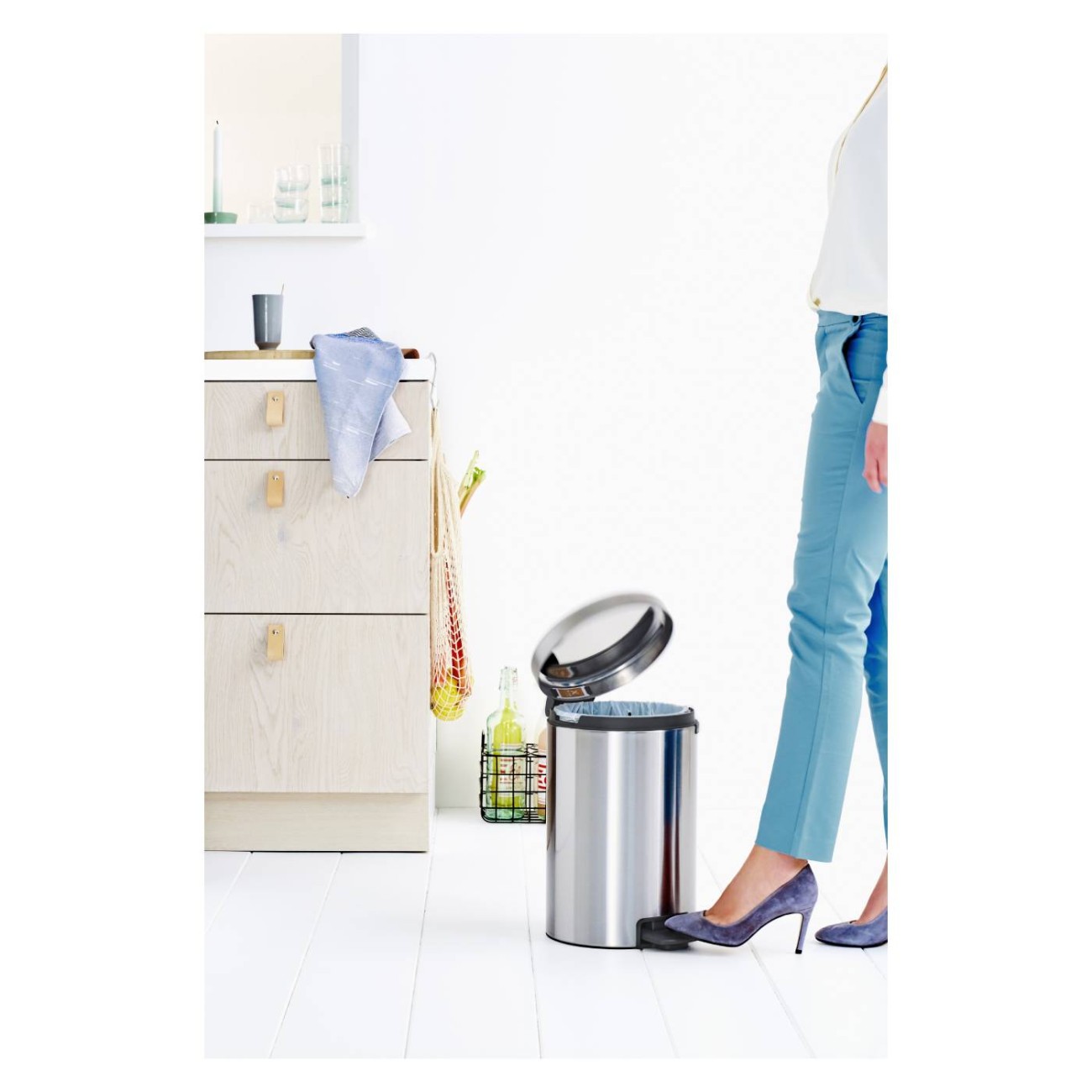 Brabantia Δοχείο απορριμάτων 12 λτ. Matt Steel σειρά New Icon Κάδοι Κουζίνας