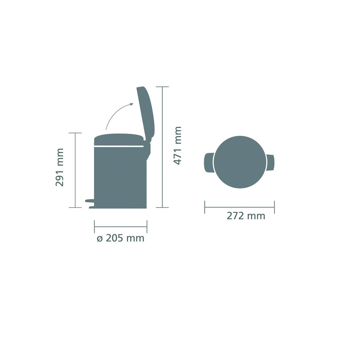 Brabantia Δοχείο απορριμάτων Matt Steel FPP 5 λτ. σειρά New Icon Κάδοι Απορριμμάτων 