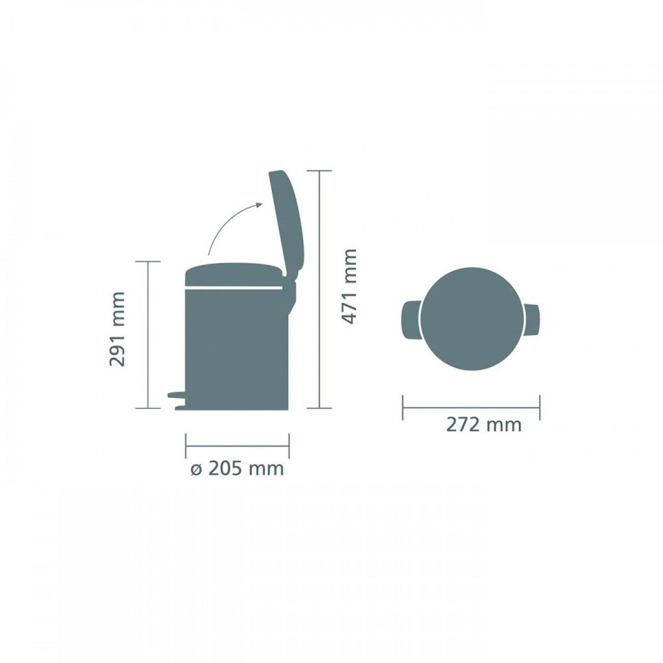 Brabantia Δοχείο απορριμάτων 5 λτ. Matt Black σειρά New Icon Κάδοι Απορριμμάτων 