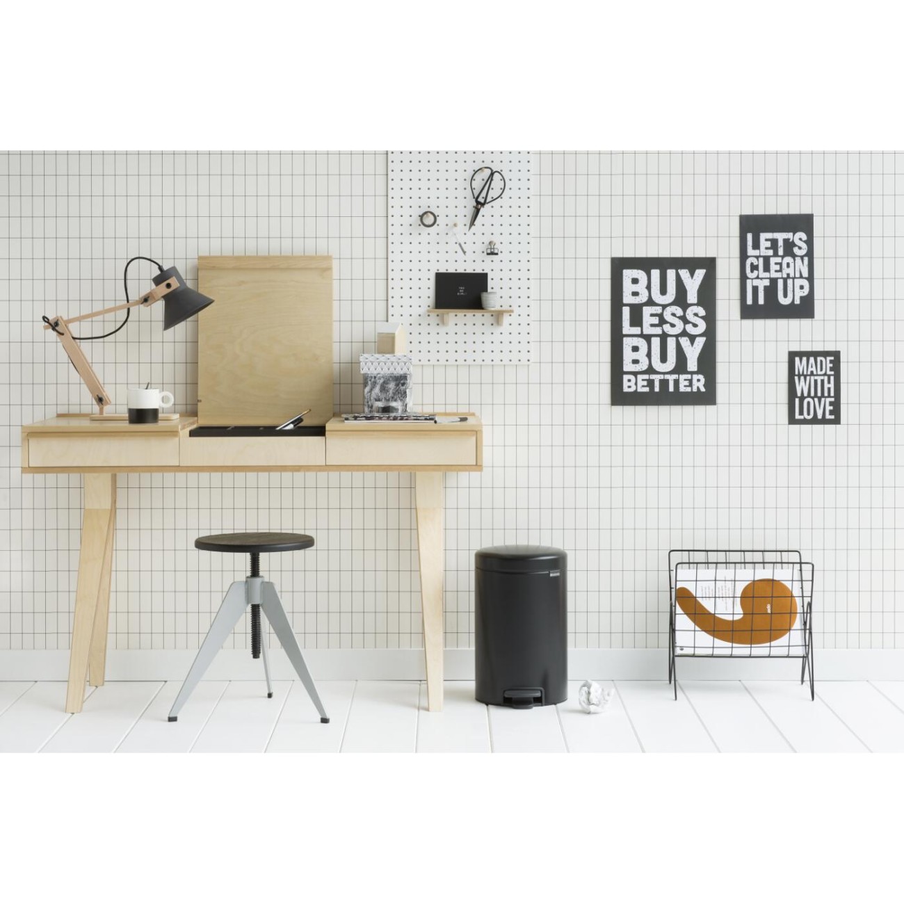 Brabantia Δοχείο απορριμάτων 12 λτ. Matt Black σειρά New Icon Κάδοι Κουζίνας