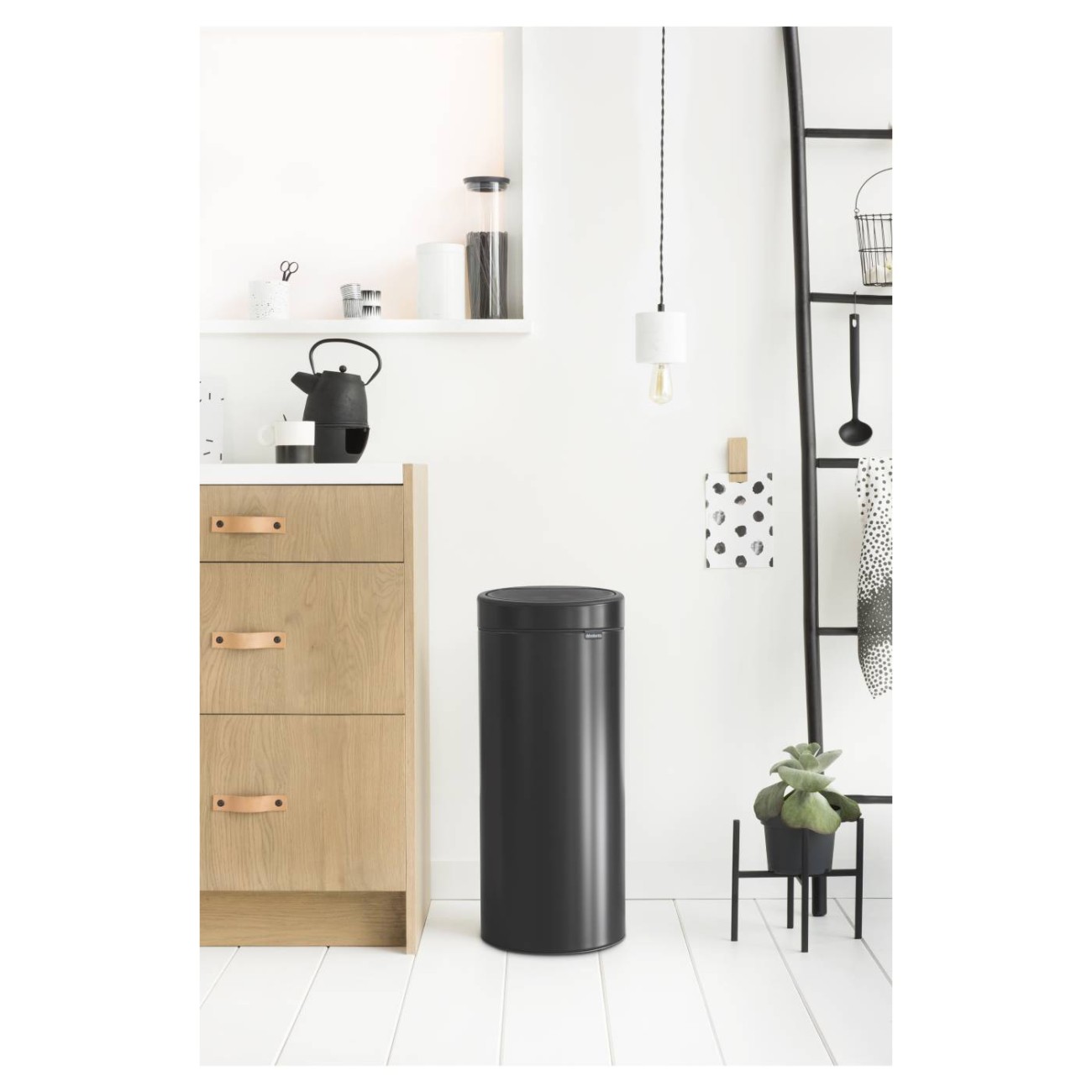 Brabantia Δοχείο απορριμάτων 30lt. Matt Black σειρά Touch Bin New Κάδοι Κουζίνας