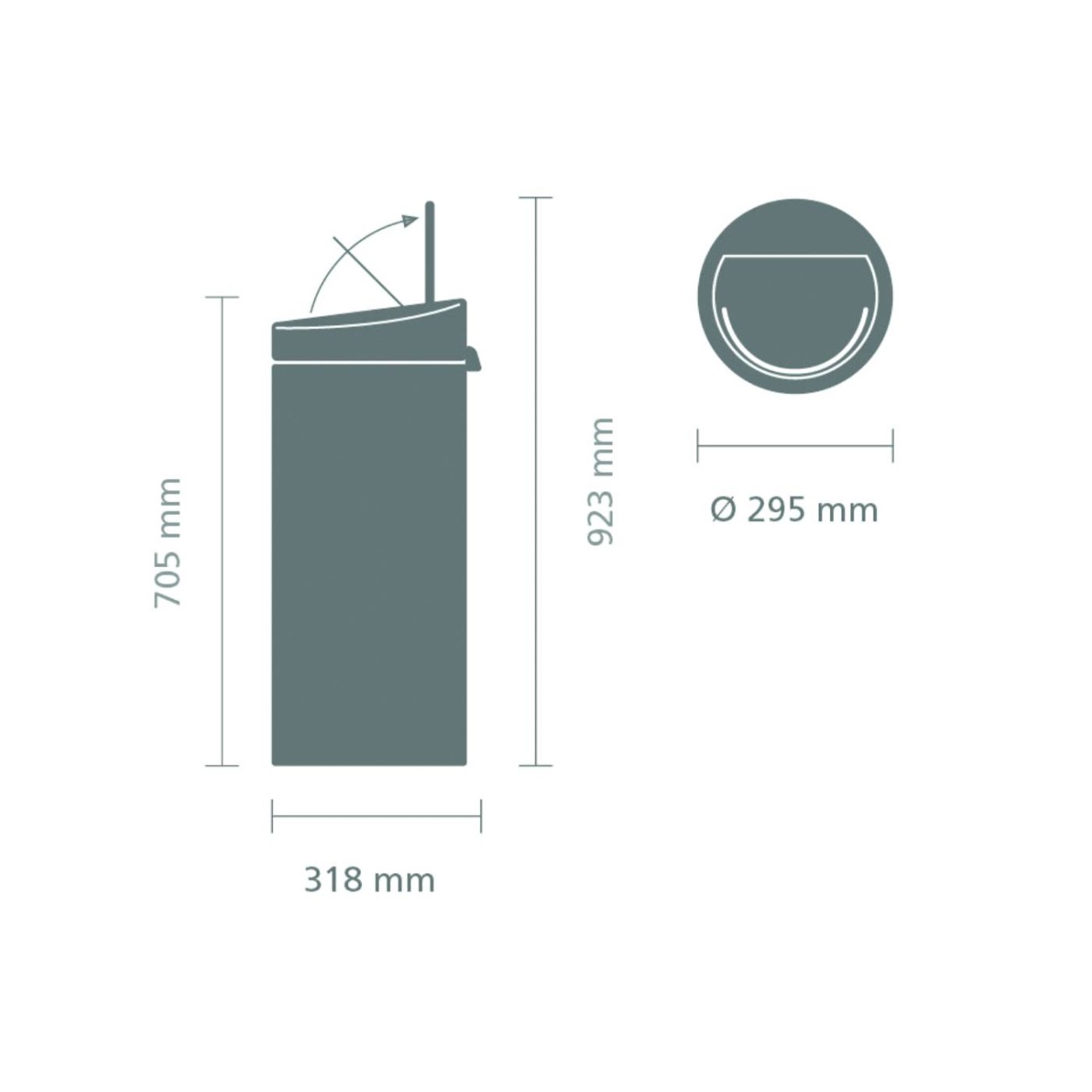 Brabantia Δοχείο Touch Bin 30 lt. platinum σειρά New Icon Κάδοι Κουζίνας
