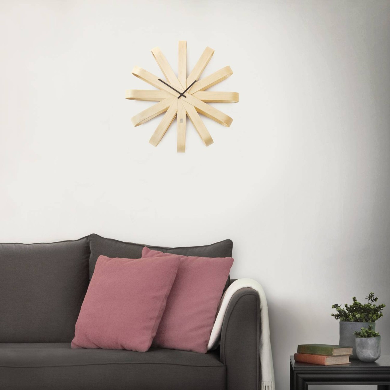 Umbra Ρολόι τοίχου 51cm φυσικό ξύλο σειρά Ribbonwood Ρολόγια