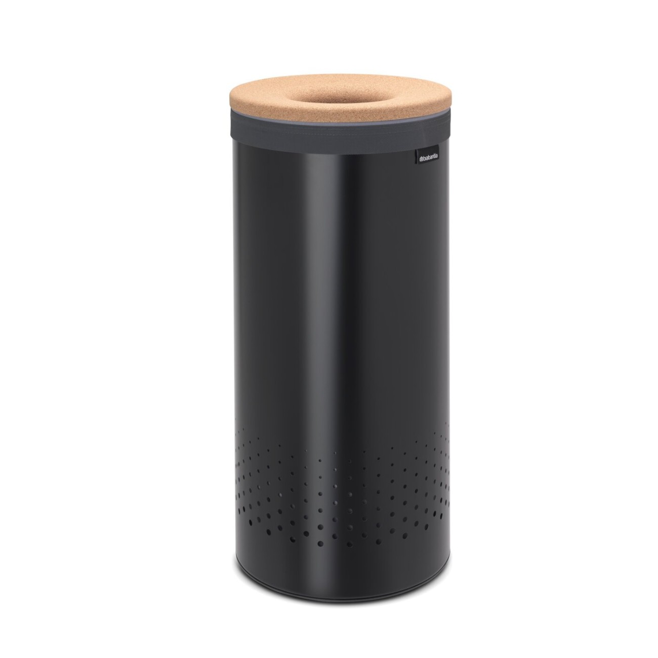 Brabantia Δοχείο για άπλυτα 35lt Matt Black με καπάκι σειρά Cork Κάδοι απλύτων