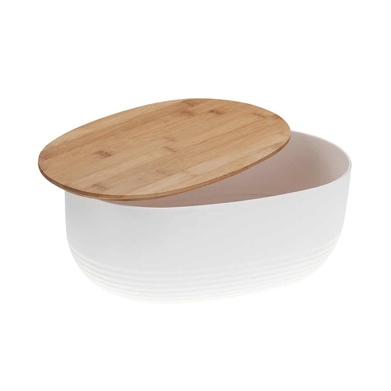 Kela Ψωμιέρα λευκή/bamboo 37,5x23x14cm σειρά Namur Ψωμιέρες