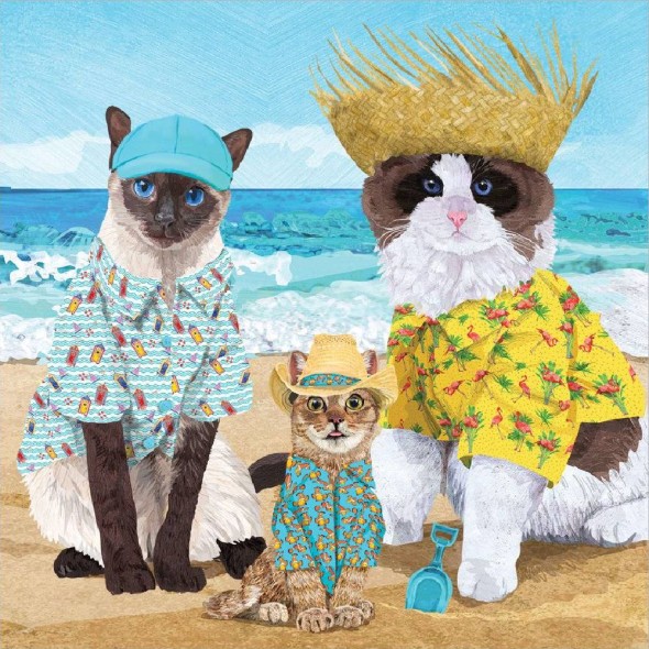 Paperproducts Design - PPD Χαρτοπετσέτα 25x25cm σειρά Cats‘ Beach Party Paperproducts Design - PPD Χαρτοπετσέτα 25x25cm σειρά Cats‘ Beach Party