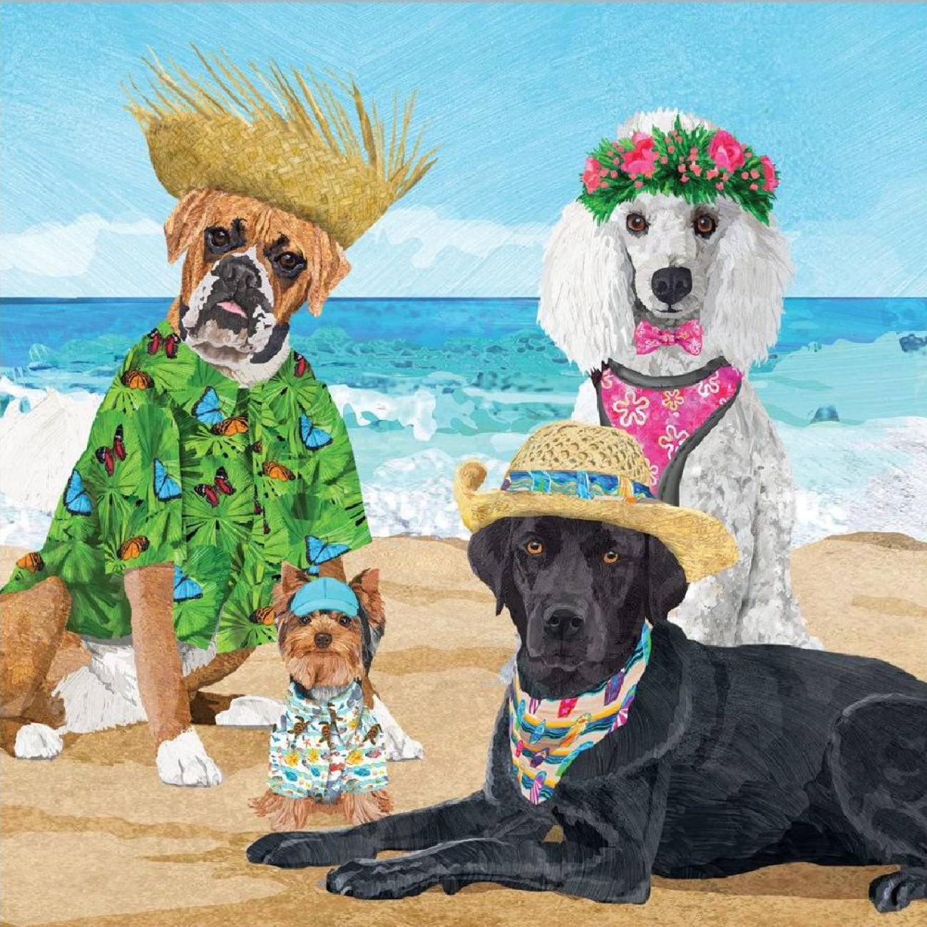Paperproducts Design - PPD Χαρτοπετσέτα 25x25cm σειρά Dogs‘ Beach Party Αξεσουάρ Σερβιρίσματος