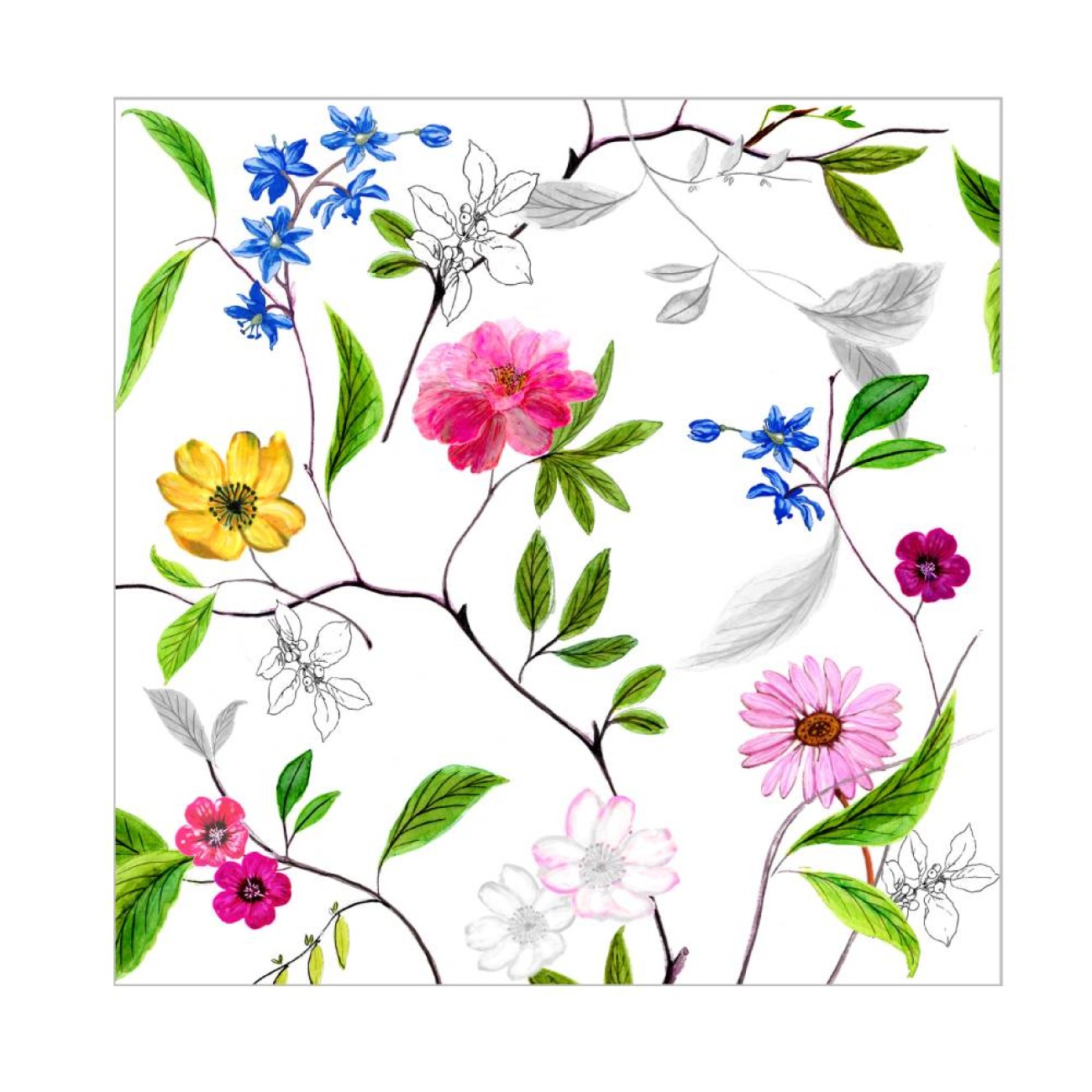 Paperproducts Design - PPD  Χαρτοπετσέτα 25x25cm σειρά Flower Power
 Αξεσουάρ Σερβιρίσματος