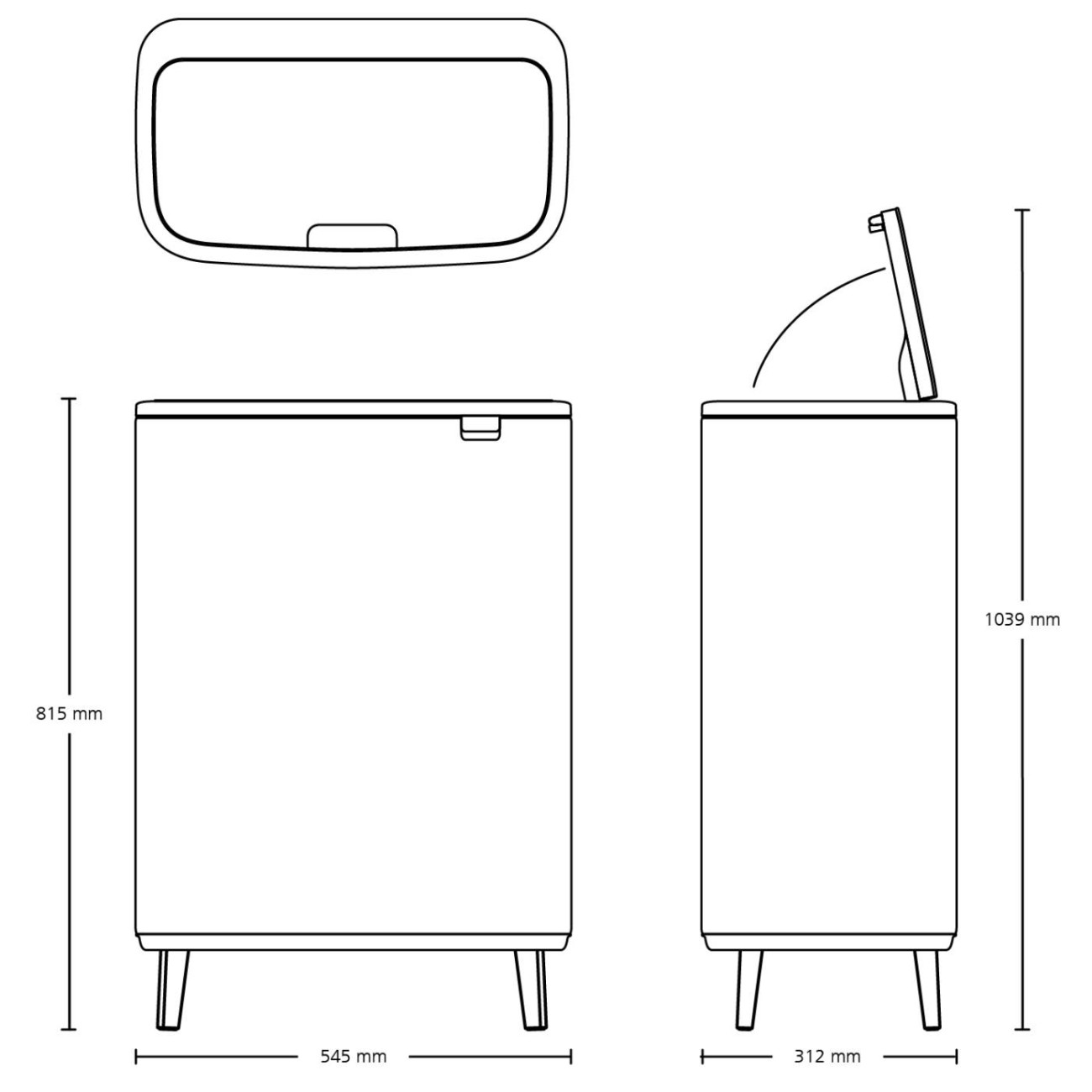 Brabantia Δοχείο απορριμμάτων Touch Bin Hi 2x30lt White σειρά BO Κάδοι Κουζίνας
