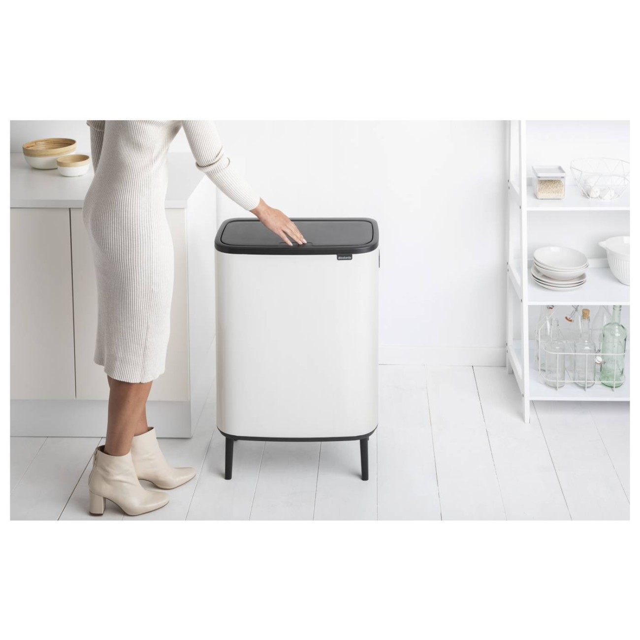 Brabantia Δοχείο απορριμμάτων Touch Bin Hi 2x30lt White σειρά BO Κάδοι Κουζίνας