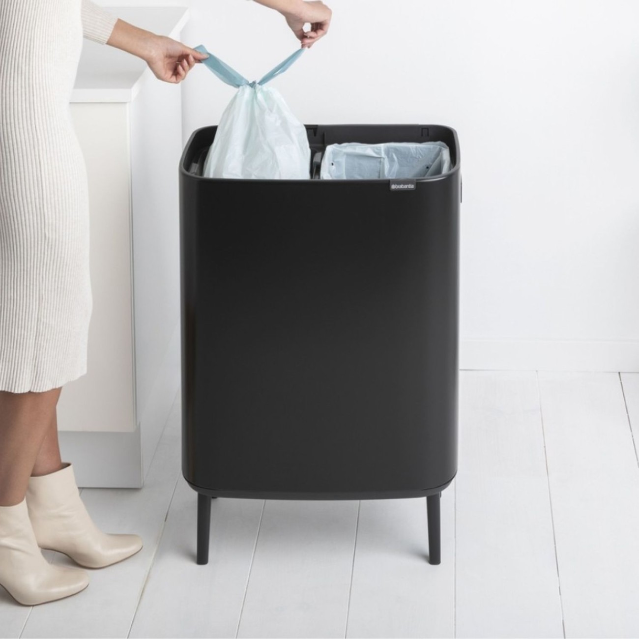 Brabantia Δοχείο απορριμμάτων Touch Bin Hi 2x30lt Black σειρά BO Κάδοι Κουζίνας