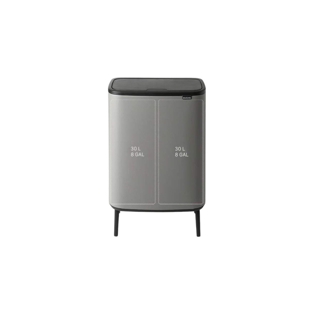 Brabantia Δοχείο απορριμμάτων Touch Bin Hi 2x30lt Mineral Grey σειρά BO Κάδοι Κουζίνας