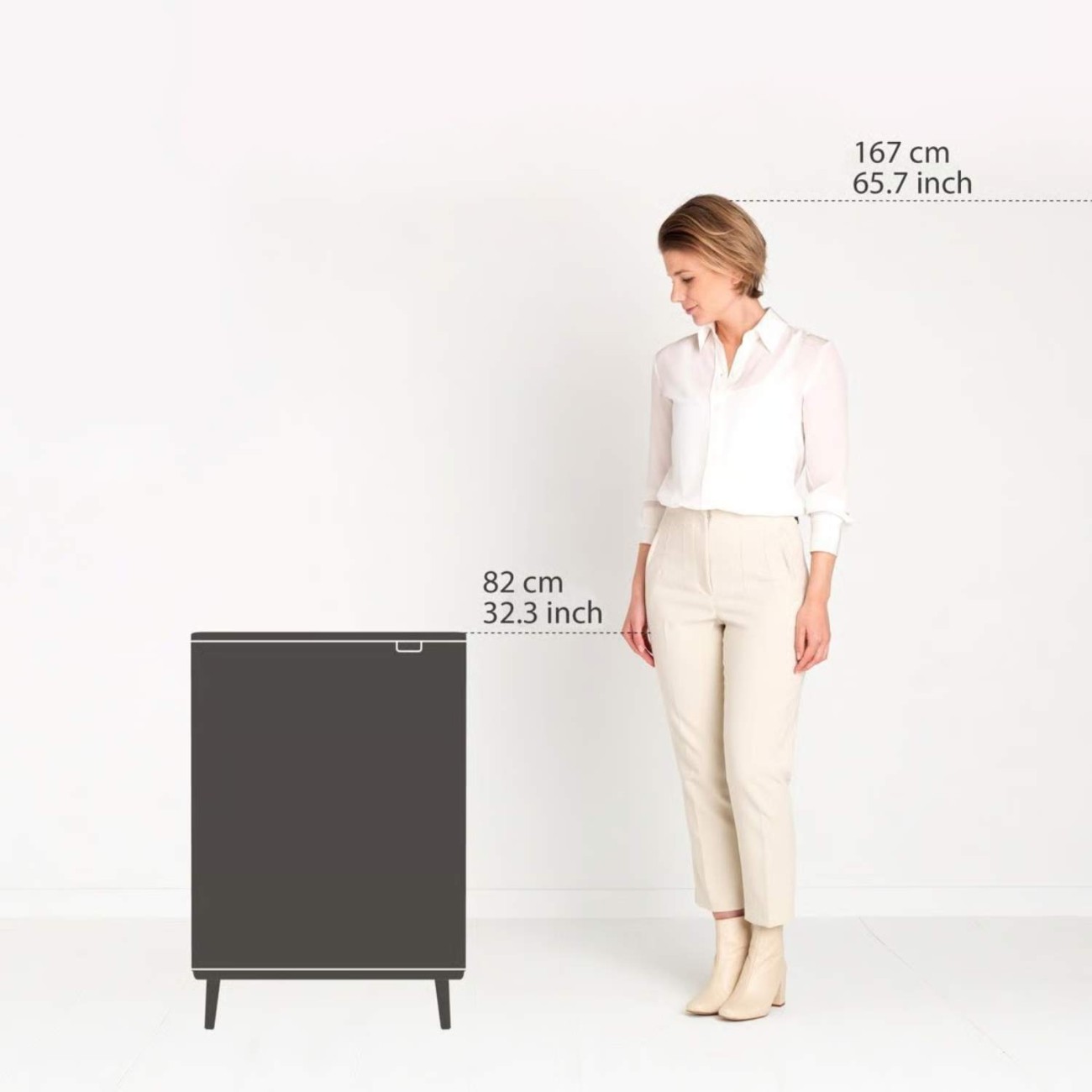 Brabantia Δοχείο απορριμμάτων Touch Bin Hi 2x30lt Mineral Grey σειρά BO Κάδοι Κουζίνας