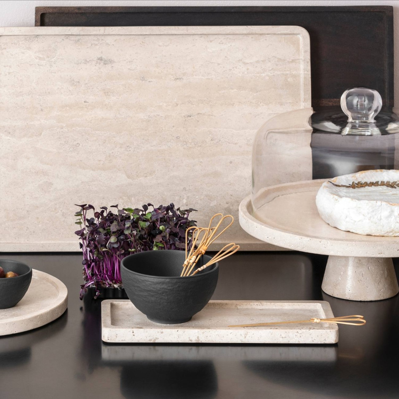 Villeroy & Boch Πιατέλλα παραλληλόγραμμη 25Χ10,5 εκ. stoneware σειρά Manufacture Travertine Αξεσουάρ Σερβιρίσματος