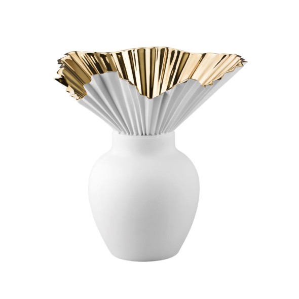 Rosenthal Βάζο λευκό/χρυσό 27εκ. πορσελάνη σειρά Falda Gold Rosenthal Βάζο λευκό/χρυσό 27εκ. πορσελάνη σειρά Falda Gold