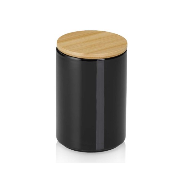 Kela Δοχείο αποθήκευσης κεραμικό/bamboo Φ10x15cm/0,7lt μαύρο σειρά Cady Kela Δοχείο αποθήκευσης κεραμικό/bamboo Φ10x15cm/0,7lt μαύρο σειρά Cady