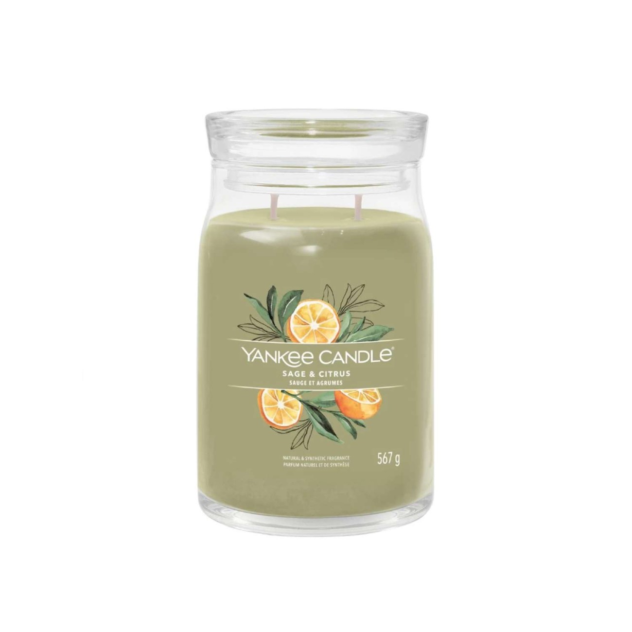 Yankee Candle Αρωματικό Κερί Signature σε Γυάλινο Δοχείο Large σειρά Sage & citrus
 Γυάλινα δοχεία Yankee Candle