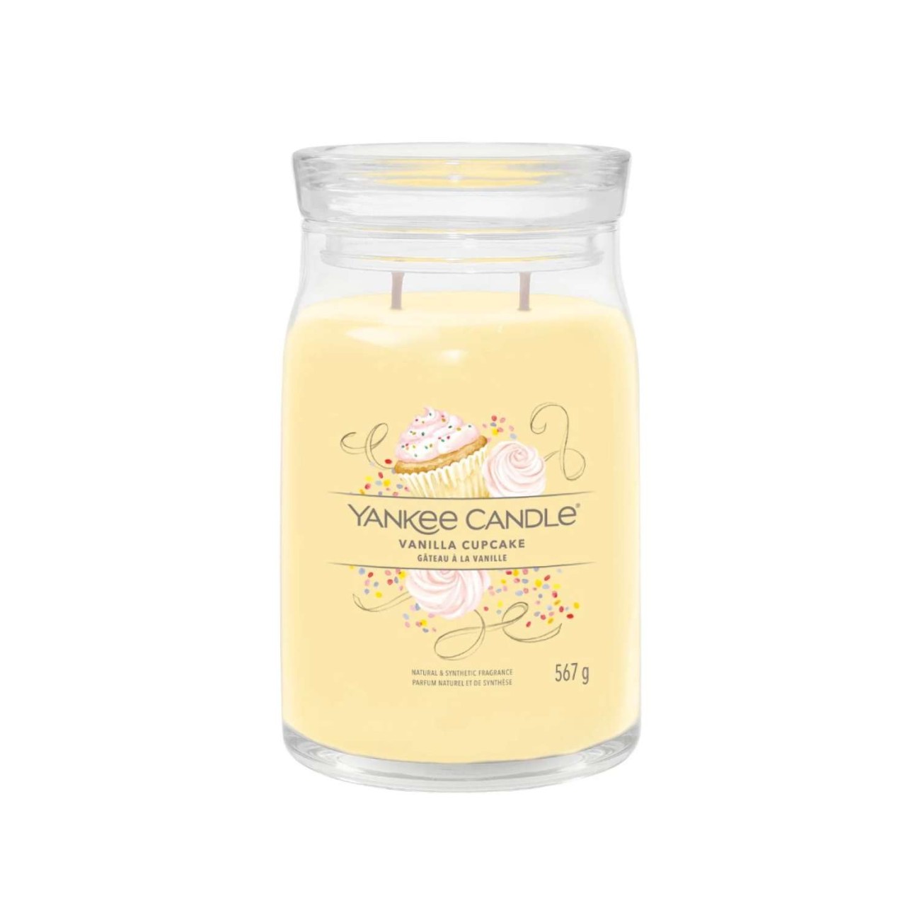 Yankee Candle Αρωματικό Κερί Signature σε Γυάλινο Δοχείο Large σειρά Vanilla cupcake
 Γυάλινα δοχεία Yankee Candle