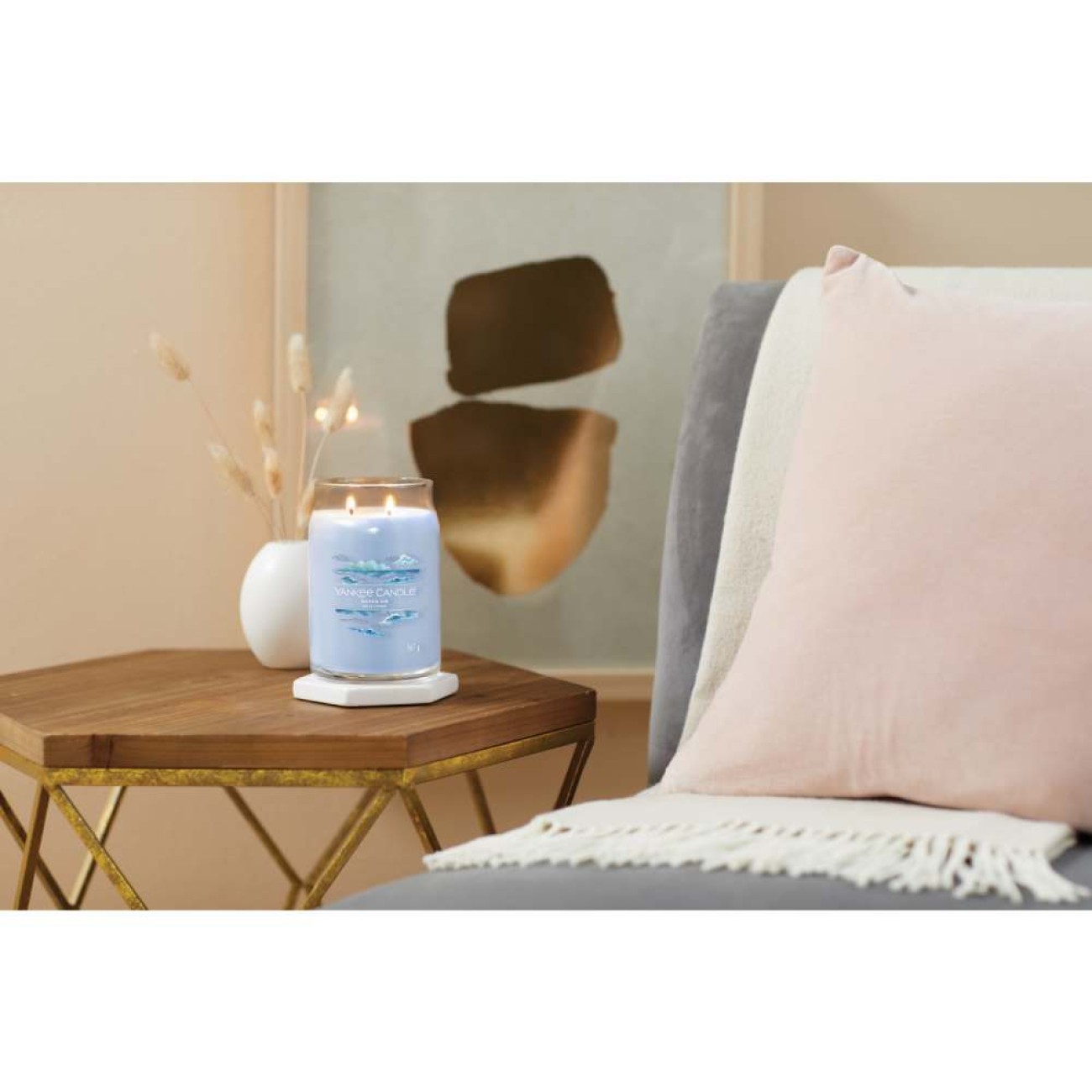 Yankee Candle Αρωματικό Κερί Signature σε Γυάλινο Δοχείο Large σειρά Ocean Air
 Γυάλινα δοχεία Yankee Candle