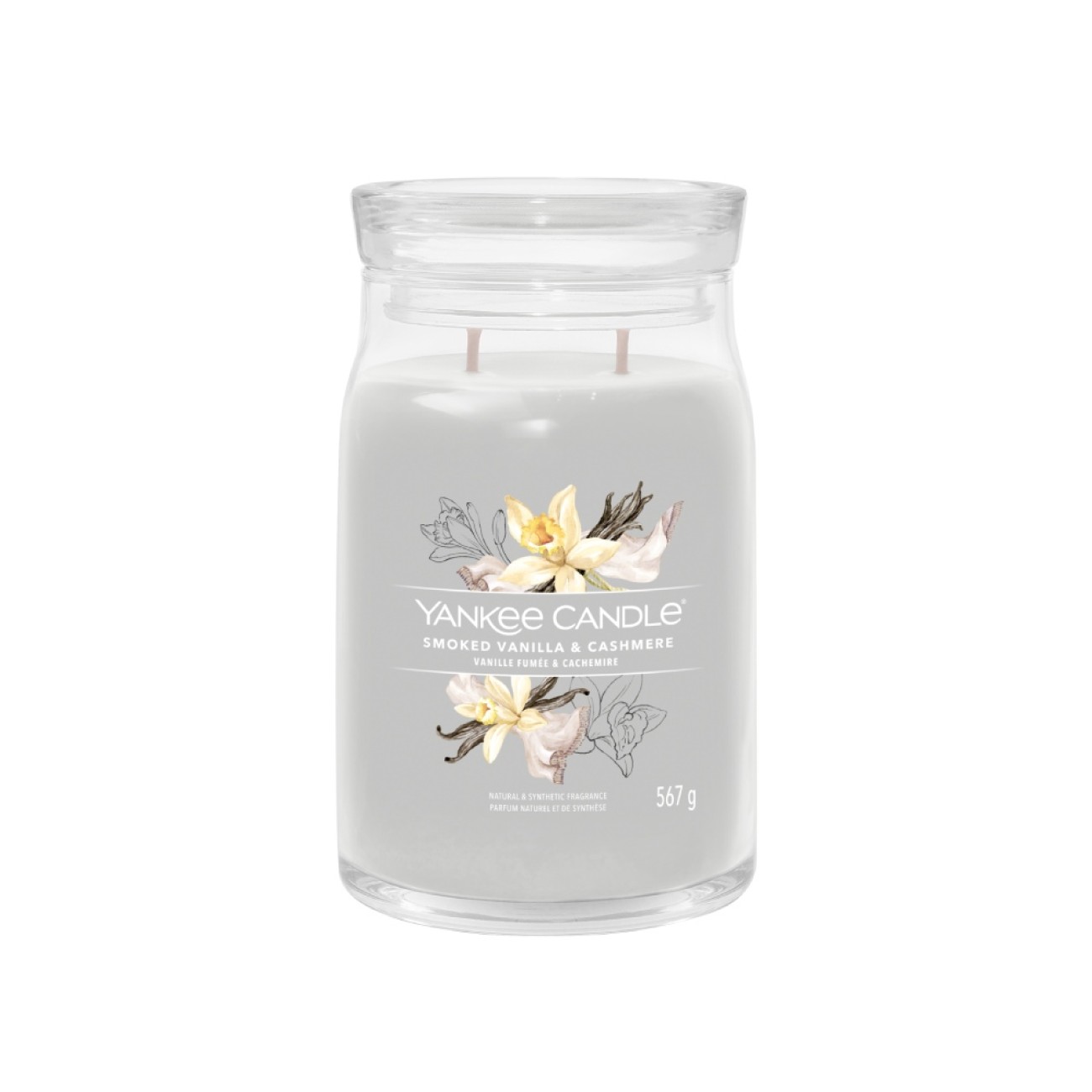 Yankee Candle Αρωματικό Κερί Signature σε Γυάλινο Δοχείο Large σειρά Smoked Vanilla & Cashmere
 Γυάλινα δοχεία Yankee Candle