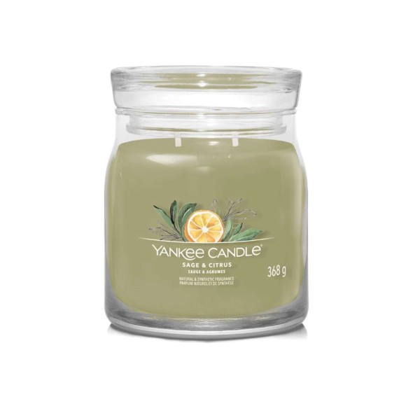 Yankee Candle Αρωματικό Κερί Signature σε Γυάλινο Δοχείο Medium σειρά Sage & citrus (368γρ.) Yankee Candle Αρωματικό Κερί Signature σε Γυάλινο Δοχείο Medium σειρά Sage & citrus (368γρ.)