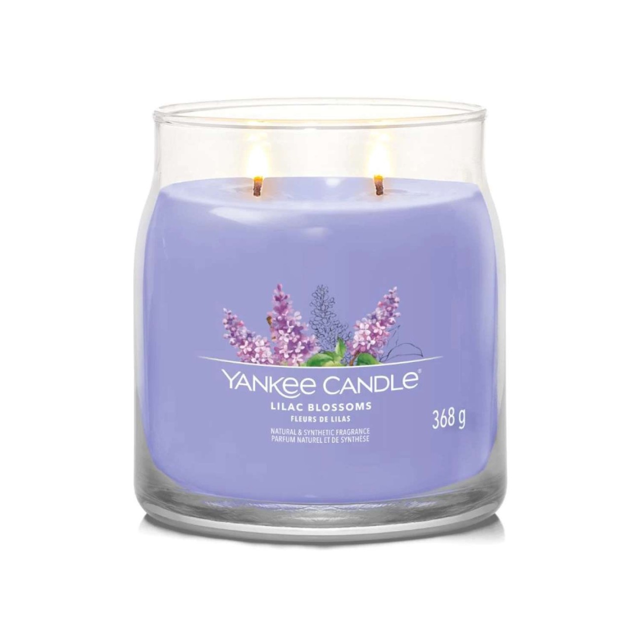 Yankee Candle Αρωματικό Κερί Signature σε Γυάλινο Δοχείο Medium σειρά Lilac blossoms 
 Γυάλινα δοχεία Yankee Candle