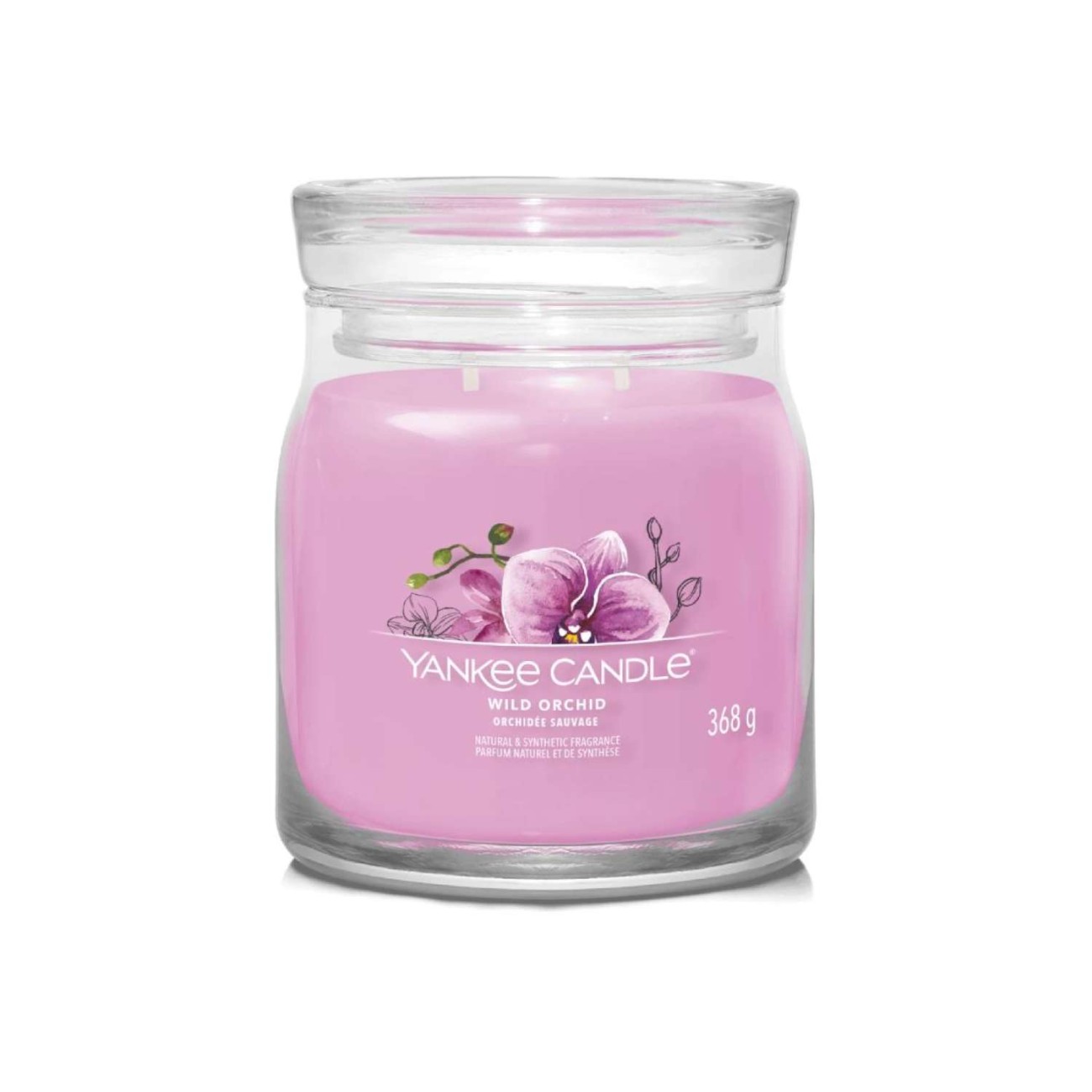 Yankee Candle Αρωματικό Κερί Signature σε Γυάλινο Δοχείο Medium σειρά Wild orchid
 Γυάλινα δοχεία Yankee Candle