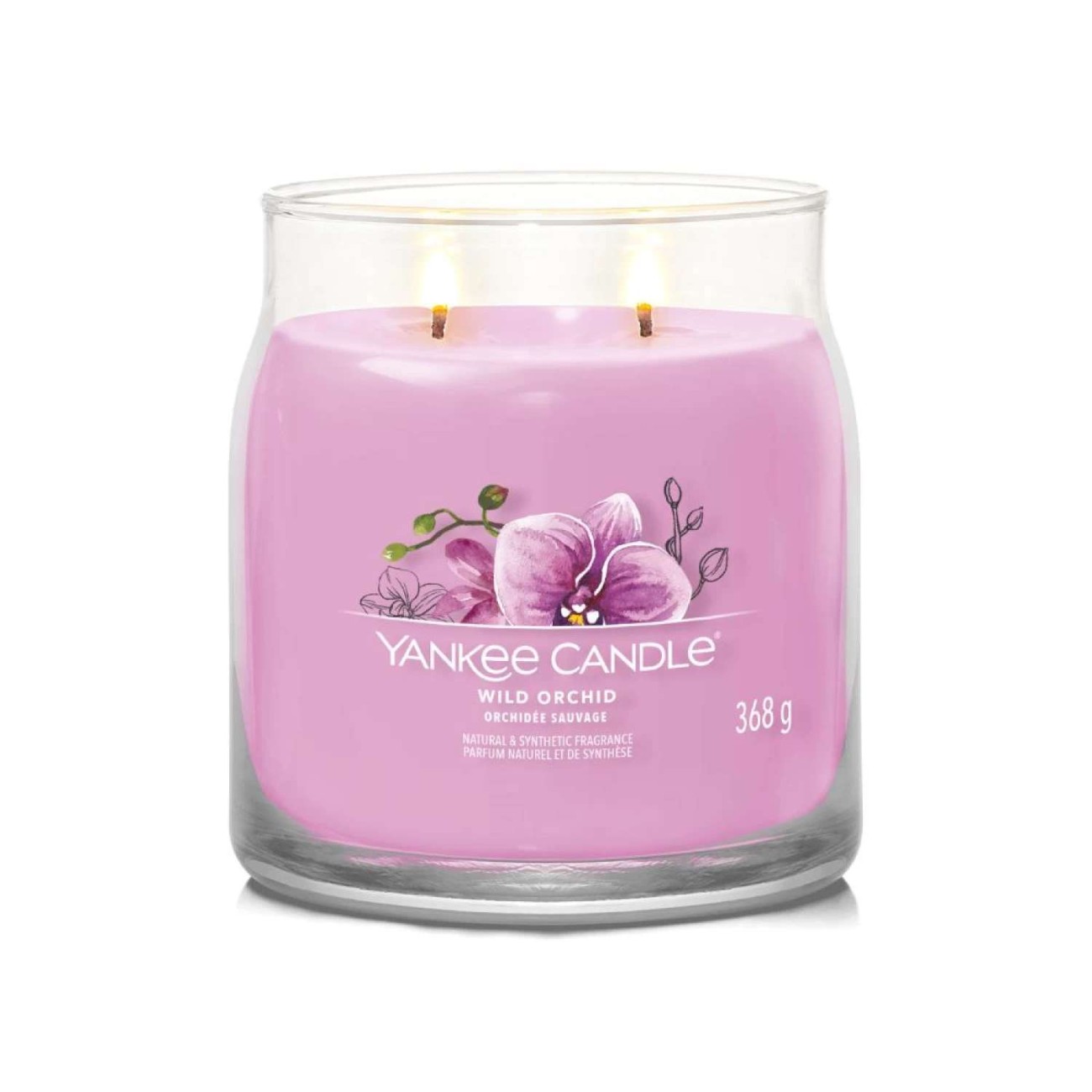 Yankee Candle Αρωματικό Κερί Signature σε Γυάλινο Δοχείο Medium σειρά Wild orchid
 Γυάλινα δοχεία Yankee Candle