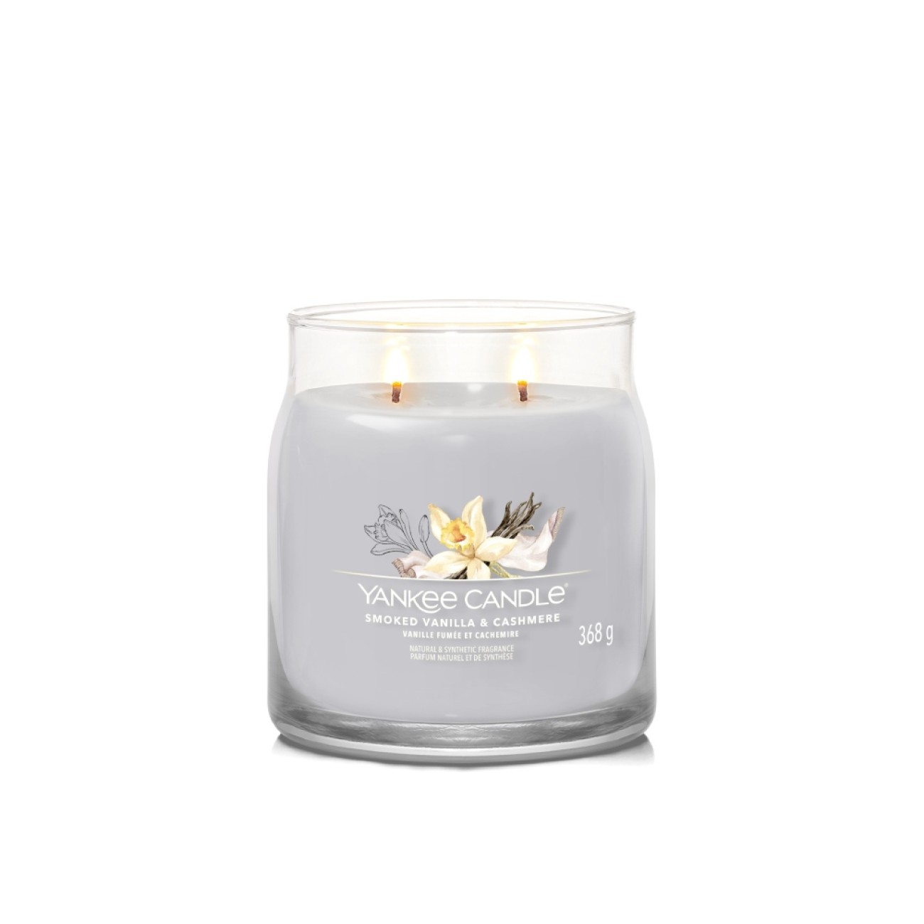 Yankee Candle Αρωματικό Κερί Signature σε Γυάλινο Δοχείο Medium σειρά Smoked Vanilla & Cashmere
 Γυάλινα δοχεία Yankee Candle