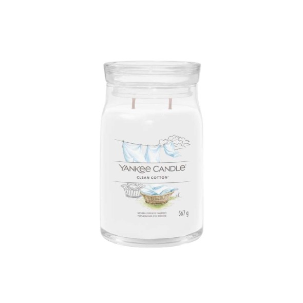 Yankee Candle Αρωματικό Κερί Signature σε Γυάλινο Δοχείο Large σειρά Clean Cotton (567γρ.) Yankee Candle Αρωματικό Κερί Signature σε Γυάλινο Δοχείο Large σειρά Clean Cotton (567γρ.)
