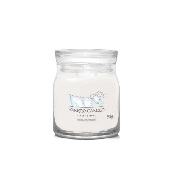 Yankee Candle Αρωματικό Κερί Signature σε Γυάλινο Δοχείο Medium σειρά Clean Cotton (368γρ.) Yankee Candle Αρωματικό Κερί Signature σε Γυάλινο Δοχείο Medium σειρά Clean Cotton (368γρ.)