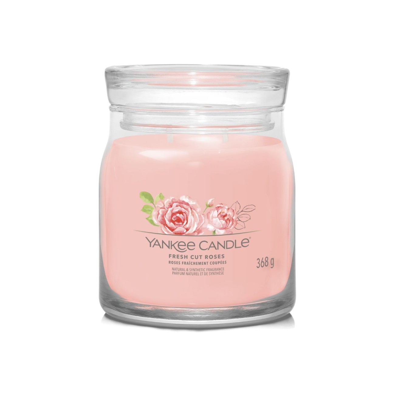 Yankee Candle Αρωματικό Κερί Signature σε Γυάλινο Δοχείο Medium σειρά Fresh Cut Roses Αρωματικα Κεριά