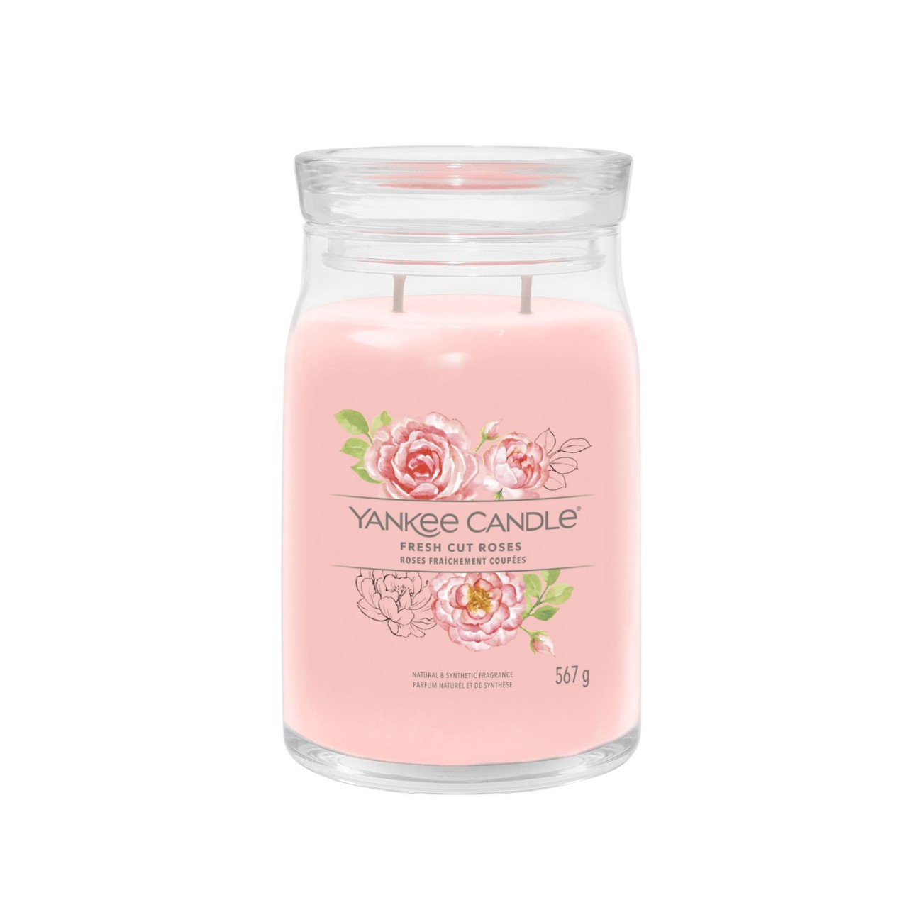 Yankee Candle Αρωματικό Κερί Signature σε Γυάλινο Δοχείο Large σειρά Fresh Cut Roses Αρωματικα Κεριά