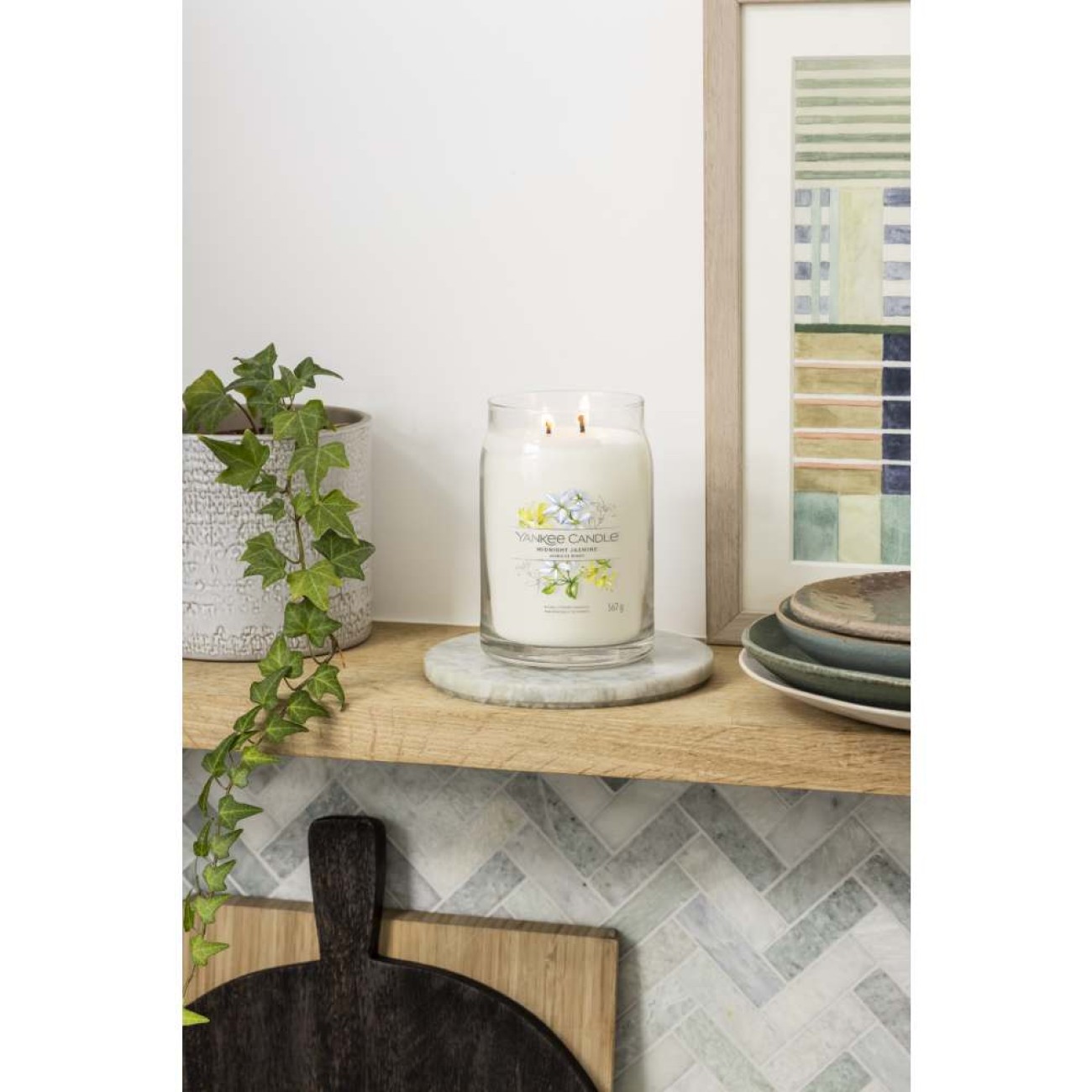 Yankee Candle Αρωματικό Κερί Signature σε Γυάλινο Δοχείο Large σειρά Midnight Jasmine
 Γυάλινα δοχεία Yankee Candle