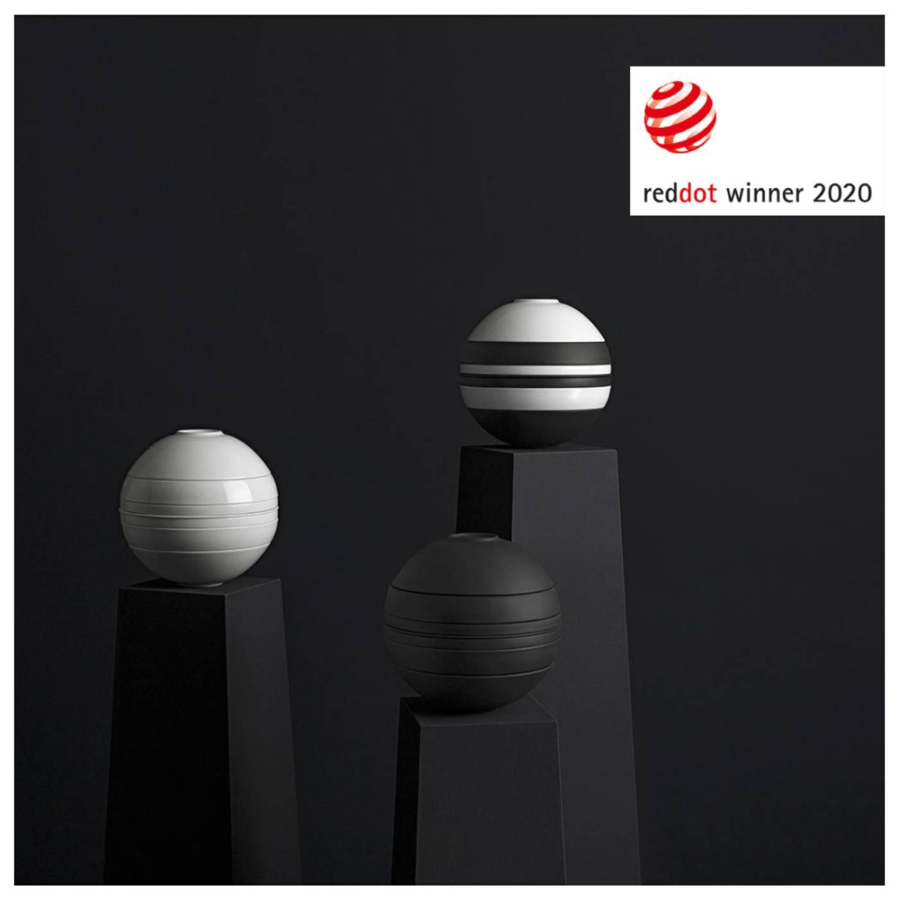 Villeroy & Boch Σετ 7 τεμ. La Boule black & white σειρά Iconic Manufacture Rock by Villeroy & Boch