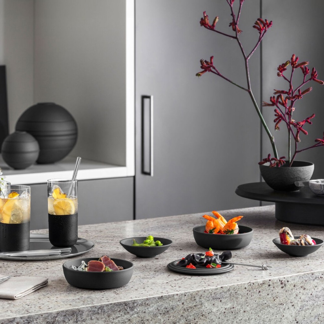 Villeroy & Boch Σετ 5 τεμ. La Petite Boule black σειρά Iconic Manufacture Rock by Villeroy & Boch